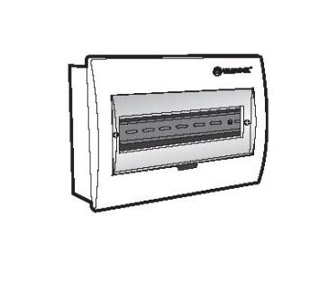 Tủ điện âm tường (mặt nhựa SBS, nắp che POLYCARBONATE) E4FC 8/12S