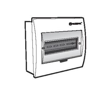 Tủ điện âm tường (mặt nhựa SBS, nắp che POLYCARBONATE) E4FC 4/8SA